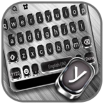 metallic silver keyboard backg android application logo